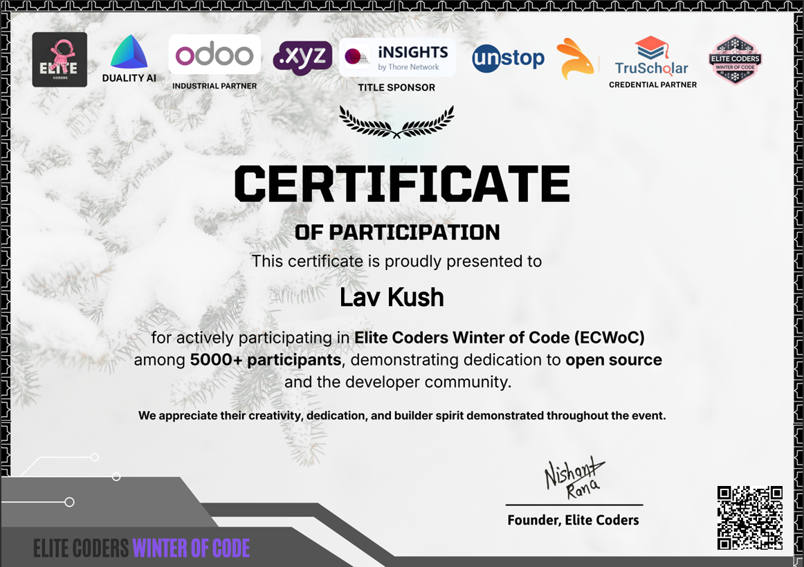 ECWoC Certificate