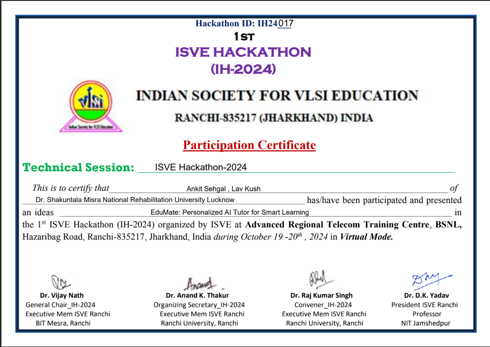 ISVE Certificate