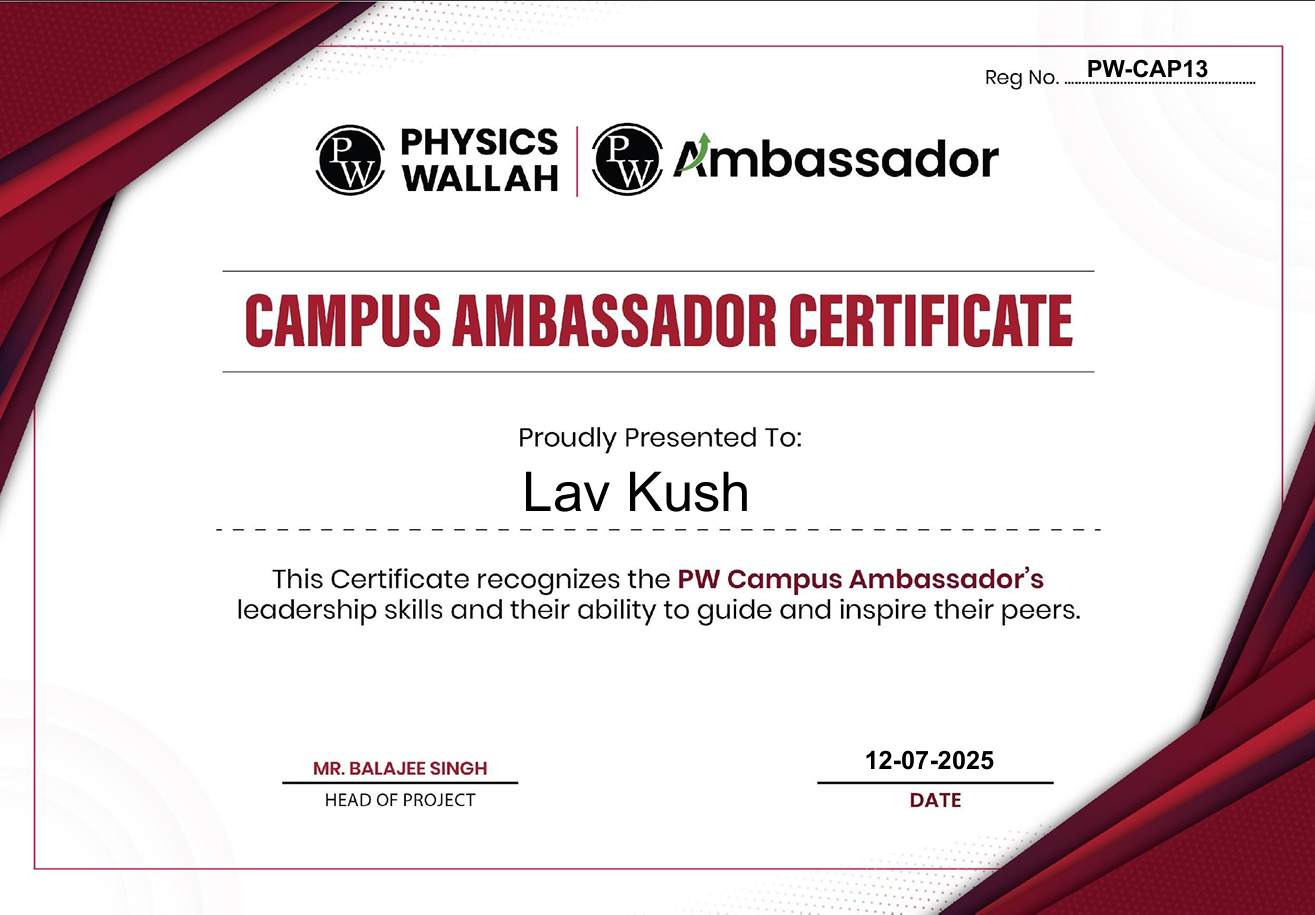 Certificate of Excellence